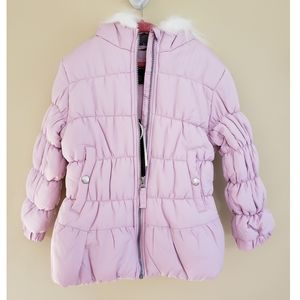 Little girls pink puffer winter coat